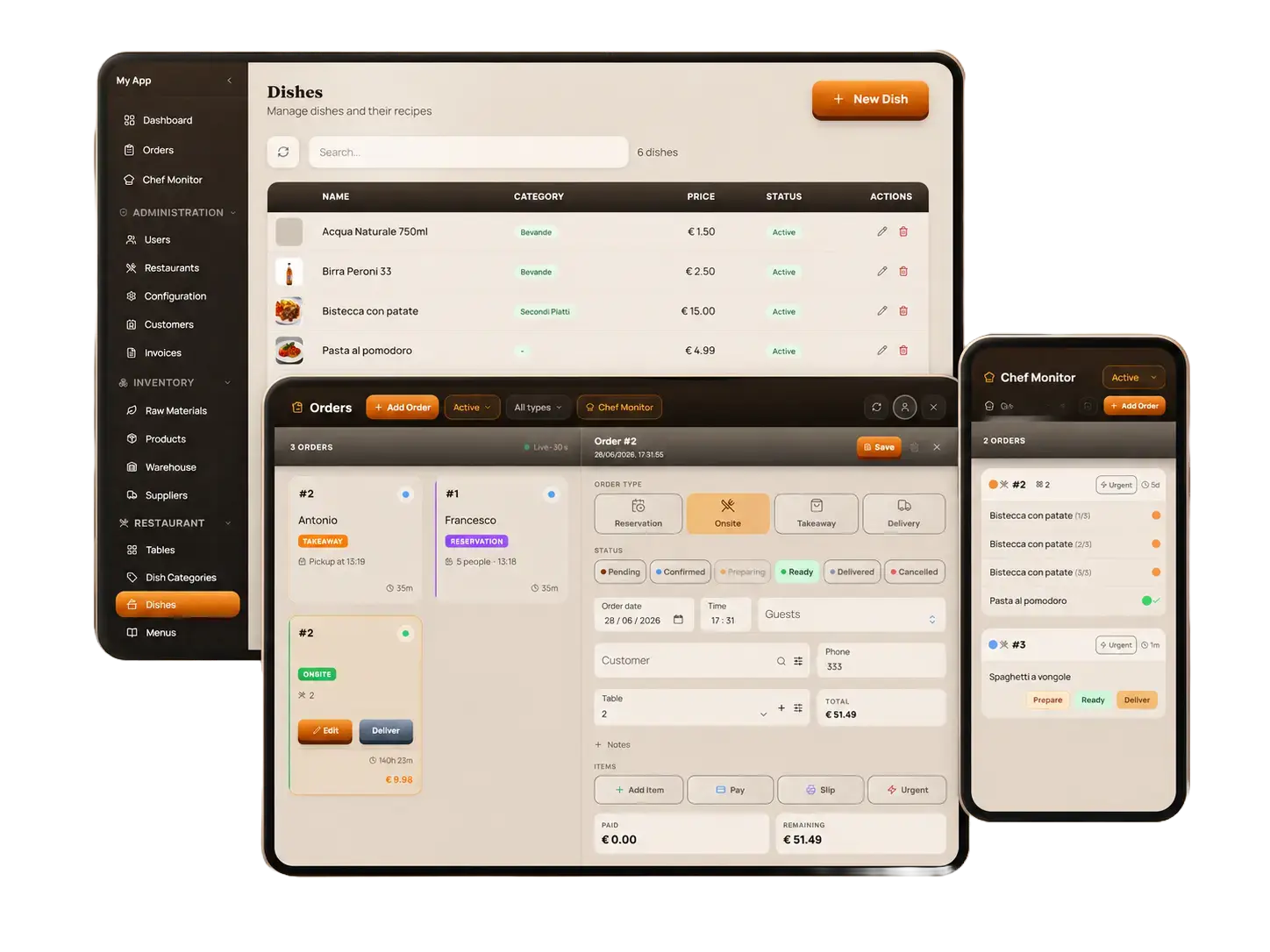 PADFOOD platform features on desktop and mobile devices